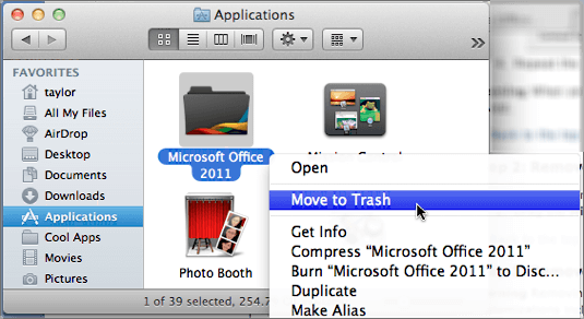 uninstall and reinstall office 2011 for mac