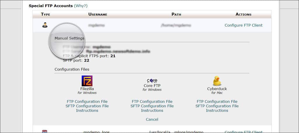 filezilla host and port for mac laptop